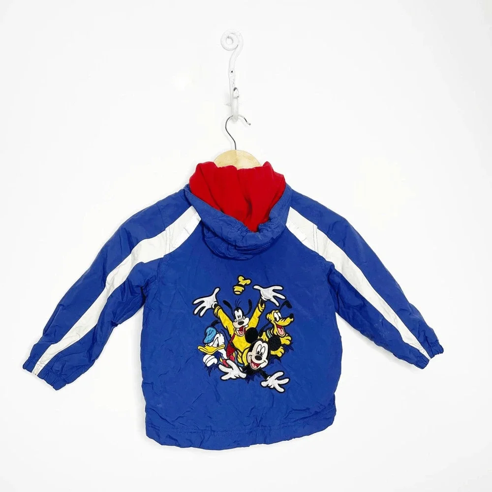 Disney Disneyland Fleece windbreaker hooded jacket hooded Mickey mouse XS 4-5